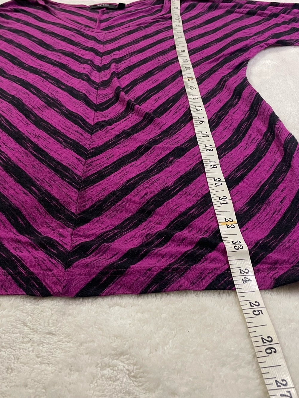 Apt. 9 Purple and Black V Striped Tunic size M - Picture 8 of 10